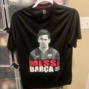 Nike Black and Red Short Sleeve Tee with Bold Graphic